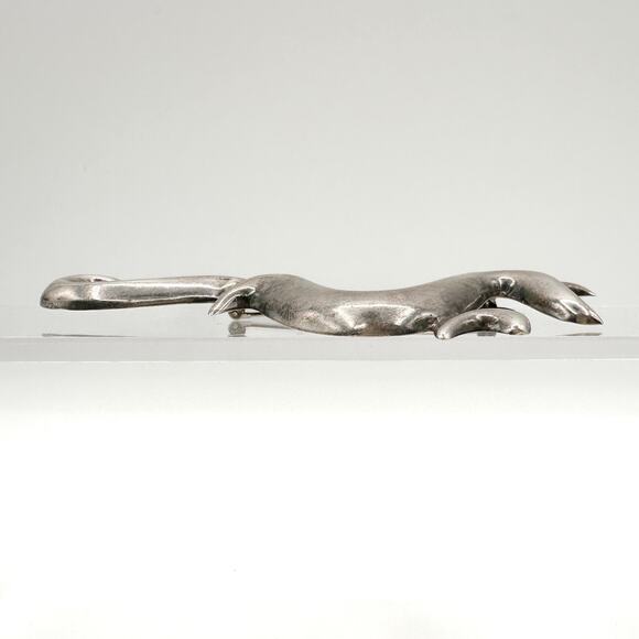 Taxco Sterling Silver Brooch Vintage Modernist Freeform Abstract Signed TJ-14 - Picture 7 of 12